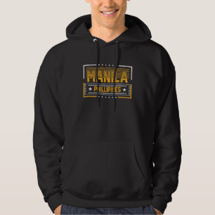 Manila Philippines Modern Typography Travel Design Hoodie