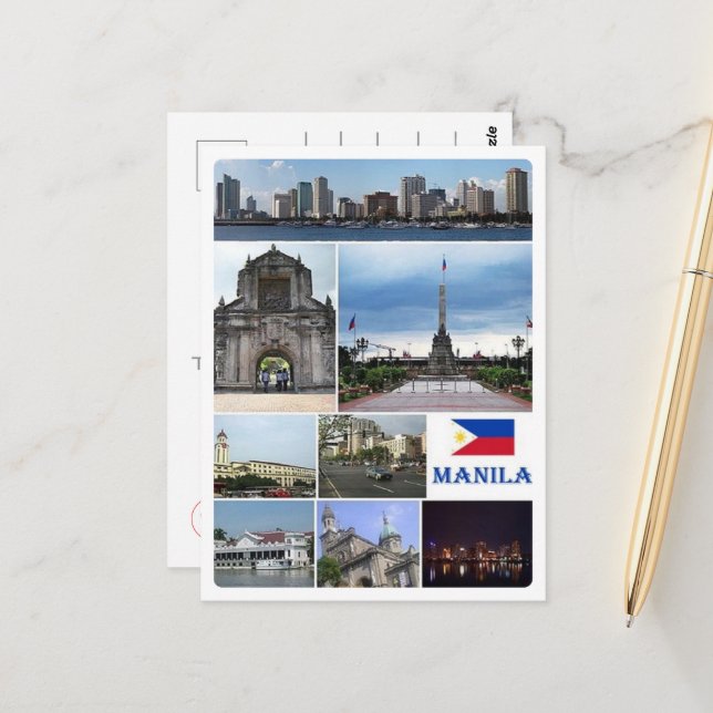 Manila - Philippines - Mosaic - Postcard (Front/Back In Situ)