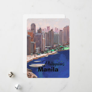 Manila Philippines Postcard Art,Philippines Travel