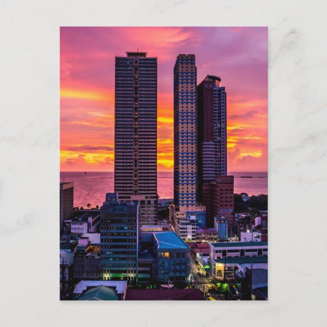 Manila Philippines Skyline Postcard (Front)
