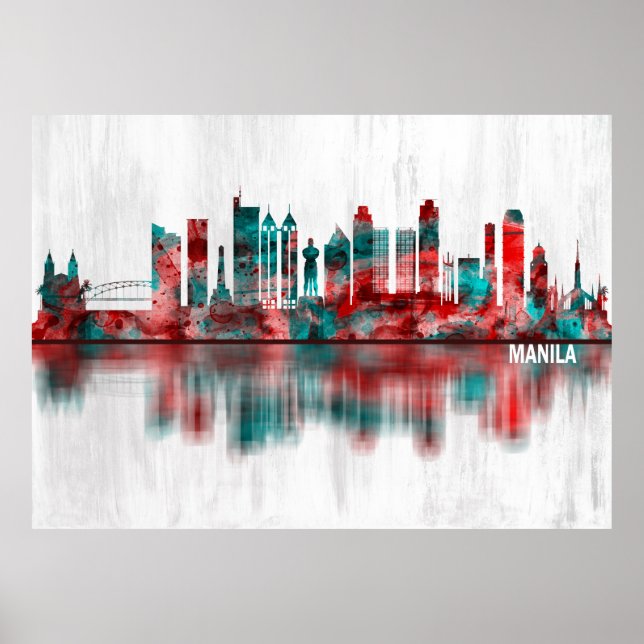 Manila Philippines Skyline Poster (Front)