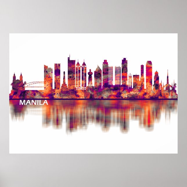 Manila Philippines Skyline Poster (Front)