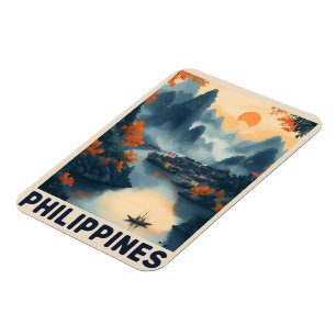 Manila, Philippines - Vintage Travel Magnet