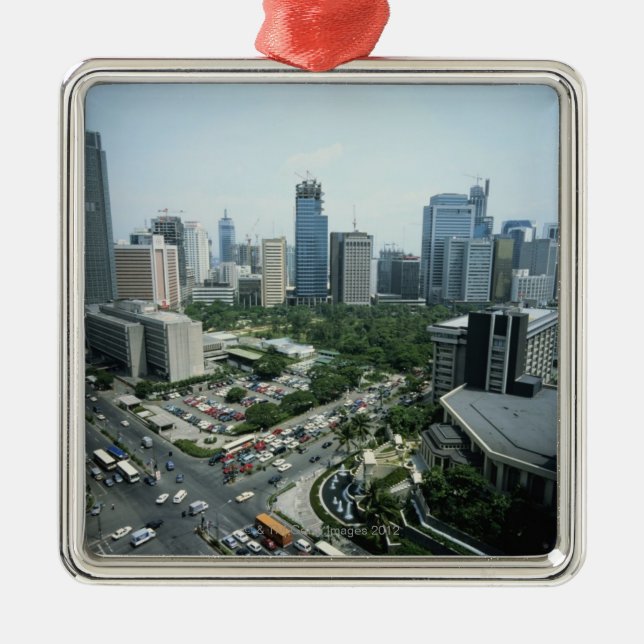 Manila Skyline Metal Tree Decoration (Front)
