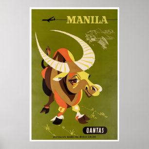 Manila Travel Poster Philippines Art Qantas