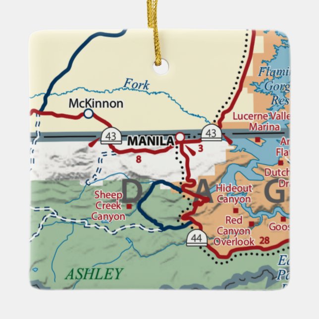 Manila UT Map Ceramic Ornament (Front)