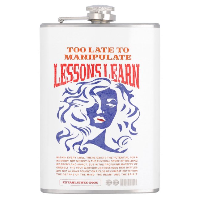 MANIPULATE LESSONS LEARN VINYL WRAPPED FLASK  (Front)