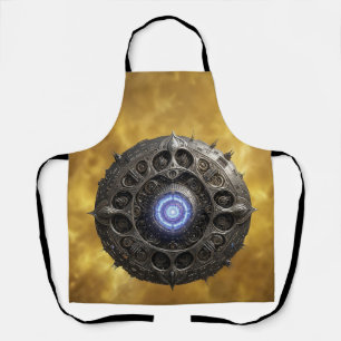 Manipulated Julia Fractal On Gold Background Apron