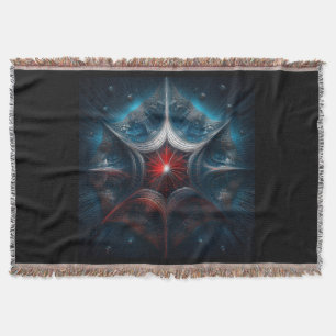 Manipulated Mandelbrot with Starburst Center Throw Blanket