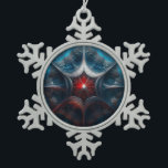Manipulated Mandelbrot with Starburst Centre  Snowflake Pewter Christmas Ornament<br><div class="desc">Manipulated Mandelbrot with Starburst Centre Mouse Pad</div>