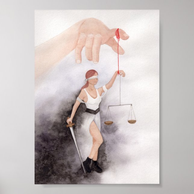 Manipulation of Justice Law System Art Print (Front)