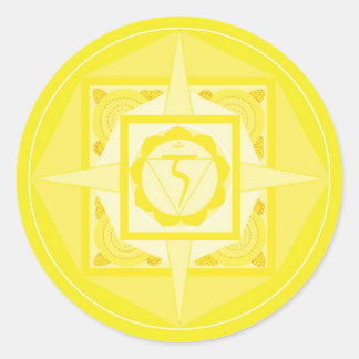 Manipura Chakra Mandala (Solarplexus Chakra) Classic Round Sticker