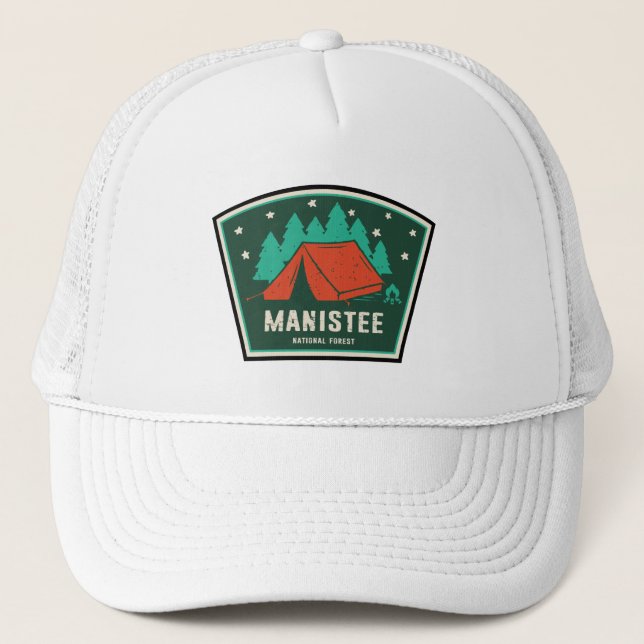 Manistee National Forest Camping Trucker Hat (Front)