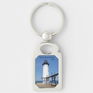 Manistee North Pierhead Light metal key chain