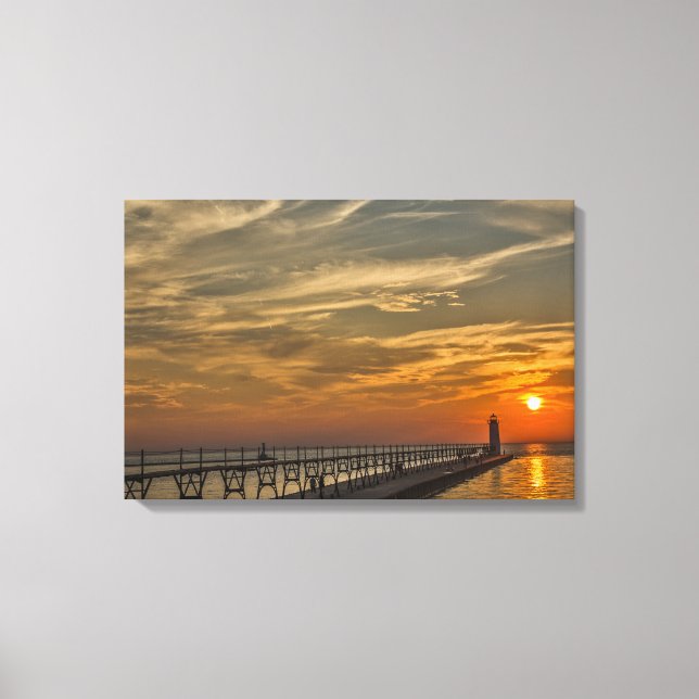 Manistee North Pierhead Lighthouse Canvas Print (Front)