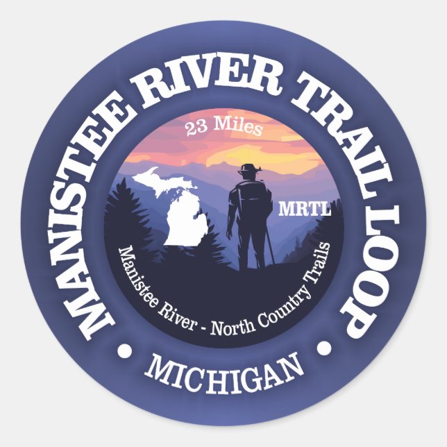Manistee River Loop Trail (rd2) Classic Round Sticker (Front)
