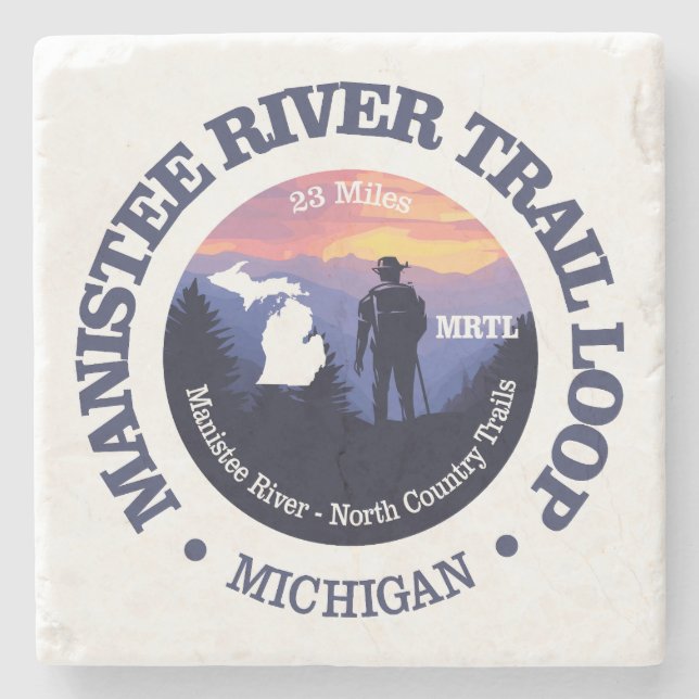 Manistee River Loop Trail (rd2) Stone Coaster (Front)
