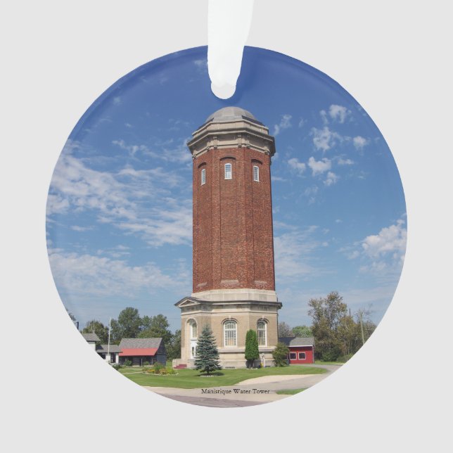 Manistique Water Tower acrylic ornament (Front)