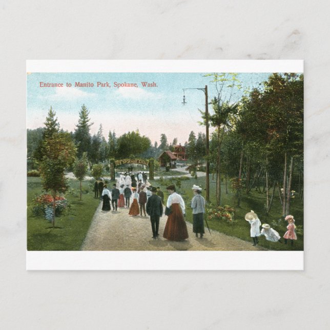 Manito Park Spokane Vintage Postcard (Front)