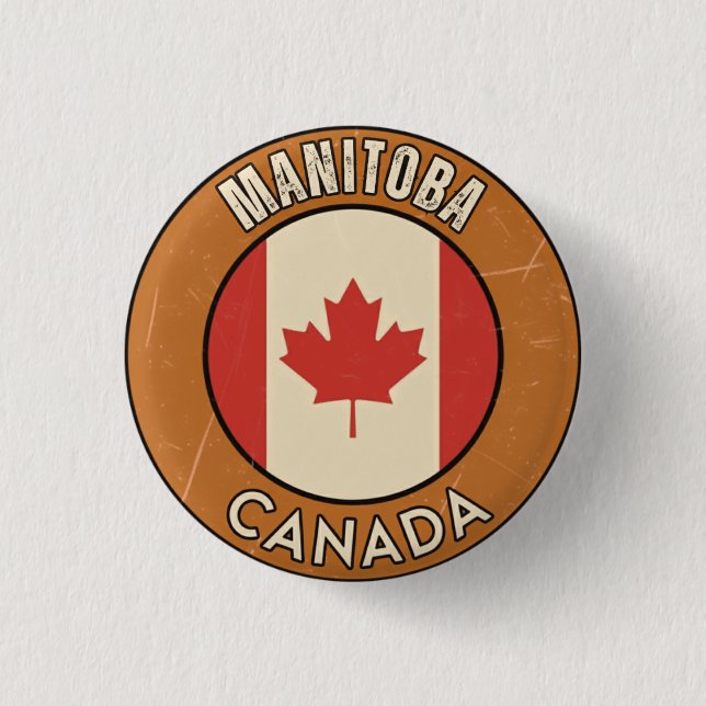 Manitoba Canada 3 Cm Round Badge (Front)