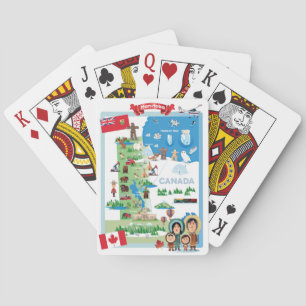 Manitoba Canada Cartoon Poster Playing Cards