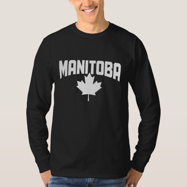 Manitoba Canada Maple Leaf Red Canadian Flag Pride T-Shirt (Front)