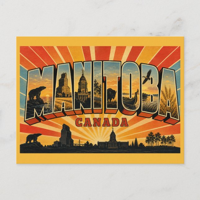 Manitoba Canada Vintage Postcard (Front)