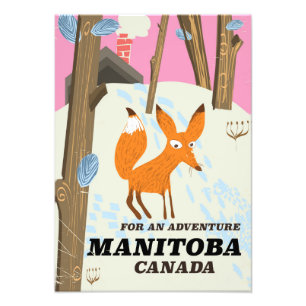 Manitoba Canada vintage style travel poster