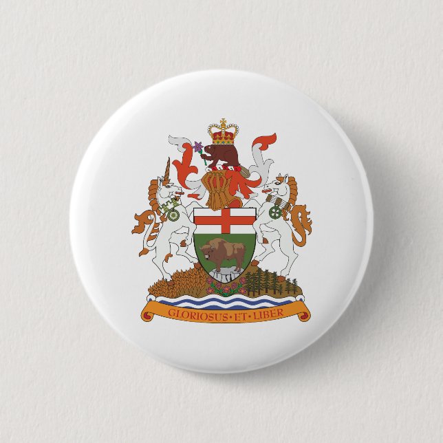 Manitoba Coat Of Arms 6 Cm Round Badge (Front)