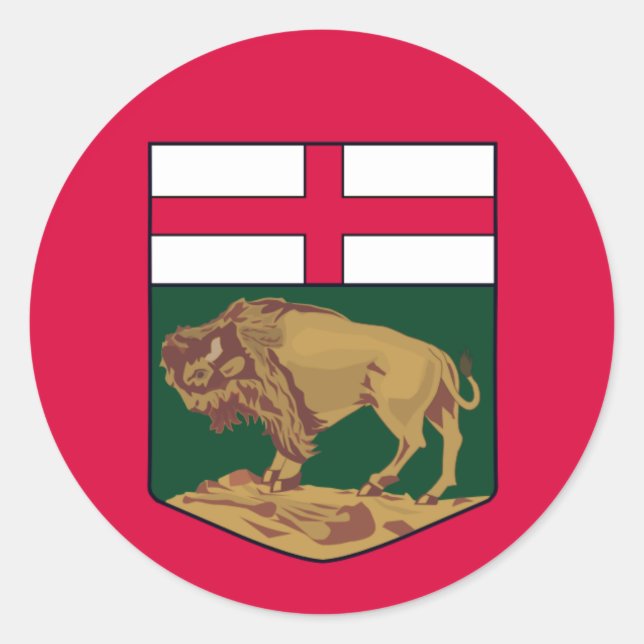 Manitoba coat of arms - CANADA Classic Round Sticker (Front)