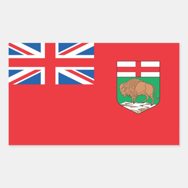 Manitoba flag rectangular sticker (Front)