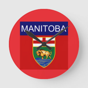 Manitoba Flag  Round Clock