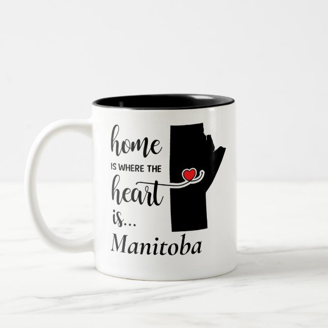 Manitoba home is where the heart is Two-Tone coffee mug (Left)