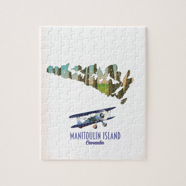 Manitoulin Island Canada map Jigsaw Puzzle (Vertical)