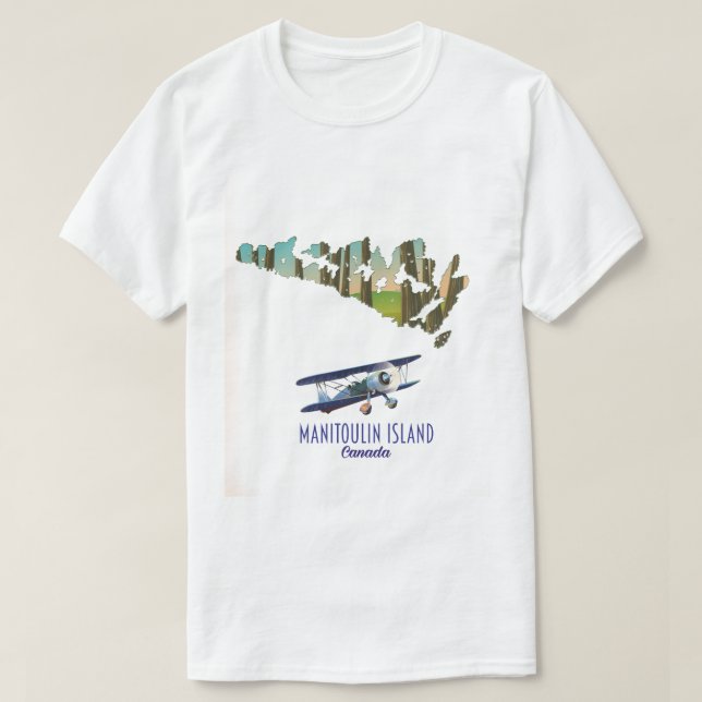 Manitoulin Island Canada map T-Shirt (Design Front)