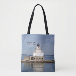 Manitowoc North Breakwater Light all over tote bag