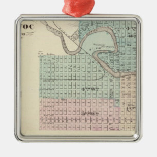 Manitowoc, Sheboygan and Hilbert, Wis Metal Tree Decoration