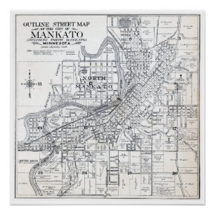 Mankato Map from 1914 Poster