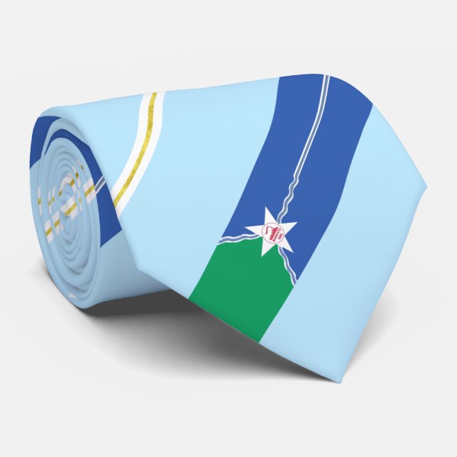 Mankato (Minnesota) city flag Neck Tie (Rolled)