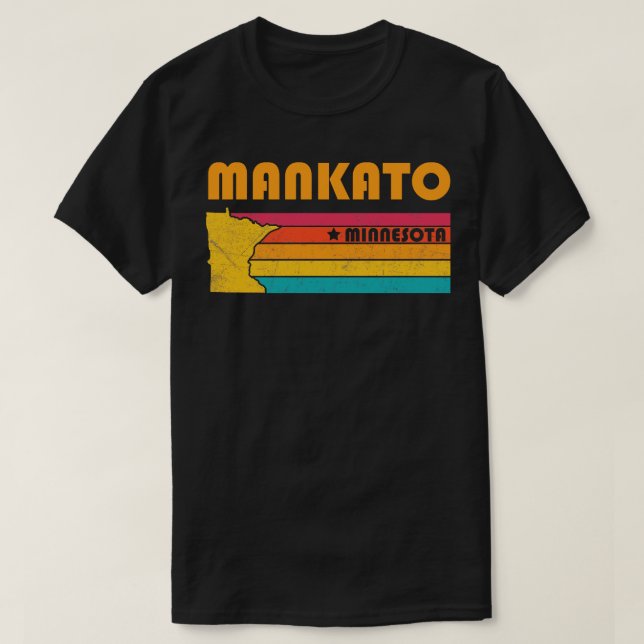 Mankato Minnesota Vintage Distressed Souvenir T-Shirt (Design Front)
