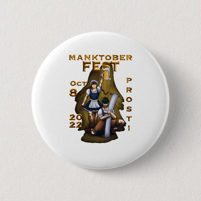 Manktoberfest vector 6 cm round badge (Front)