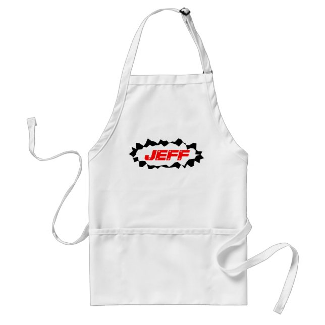 Manly BBQ apron with personalised custom name (Front)