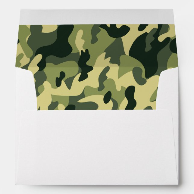Manly Green Camouflage Camo Military Pattern Envelopes (Back (Bottom))