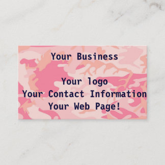 Manly Pink Camo Business Card