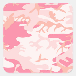 Manly Pink Camo Square Sticker