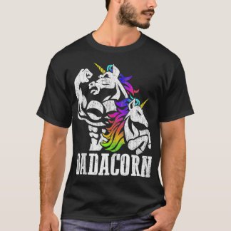 Manly Unicorn Muscle Dad and Daughter Fathers Day  T-Shirt