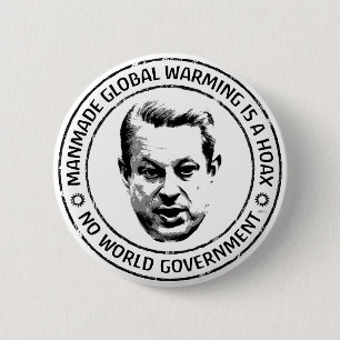 Manmade Global Warming Hoax 6 Cm Round Badge