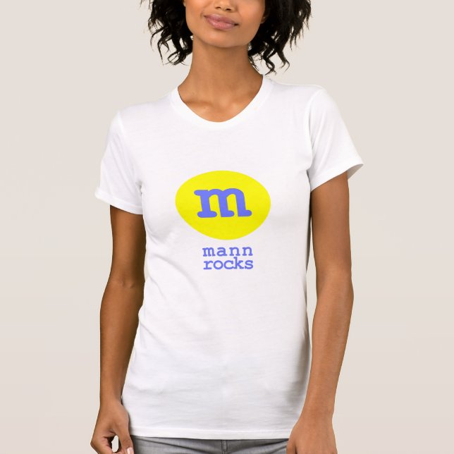 Mann Rocks (white/yellow/blue) T-Shirt (Front)