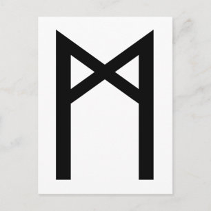 MANNAZ RUNE POSTCARD