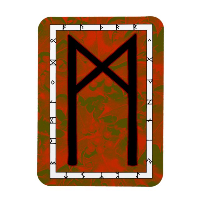 Mannaz Viking Rune Magnet - Humanity! (Vertical)